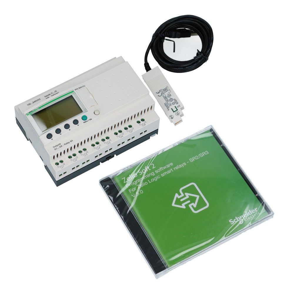 Zelio PLC Kit met klok 20I-O 12in 8uit met scherm 100-240VAC