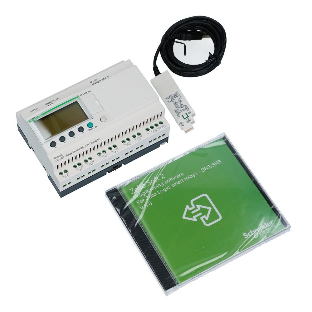 Zelio PLC Kit met klok 26I-O 16in 10uit met scherm 24VDC