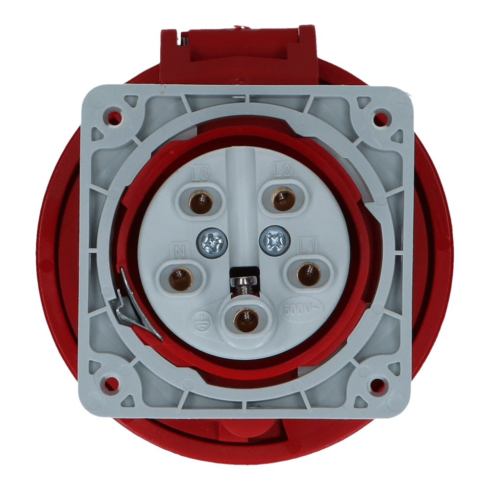 CEE female 5 polig 6H 32A IP67 inbouw wcd 380-415VAC recht