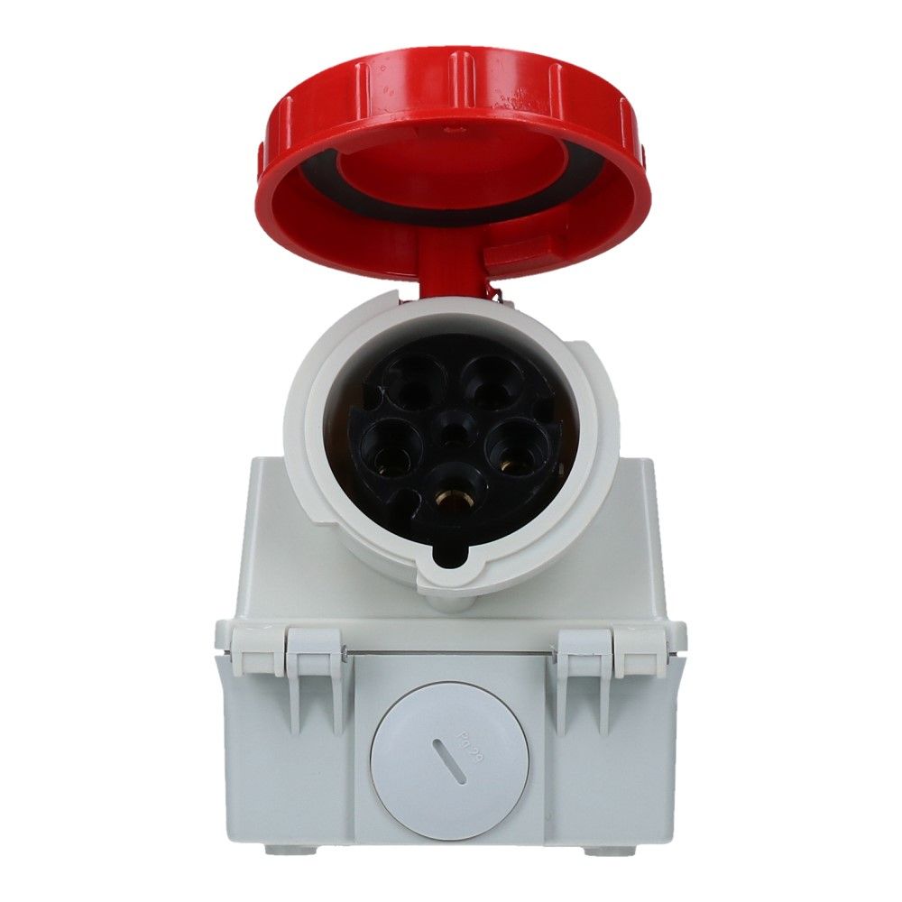 CEE schakel female 5 polig 6H 63A IP67 opbouw wcd 380-415VAC