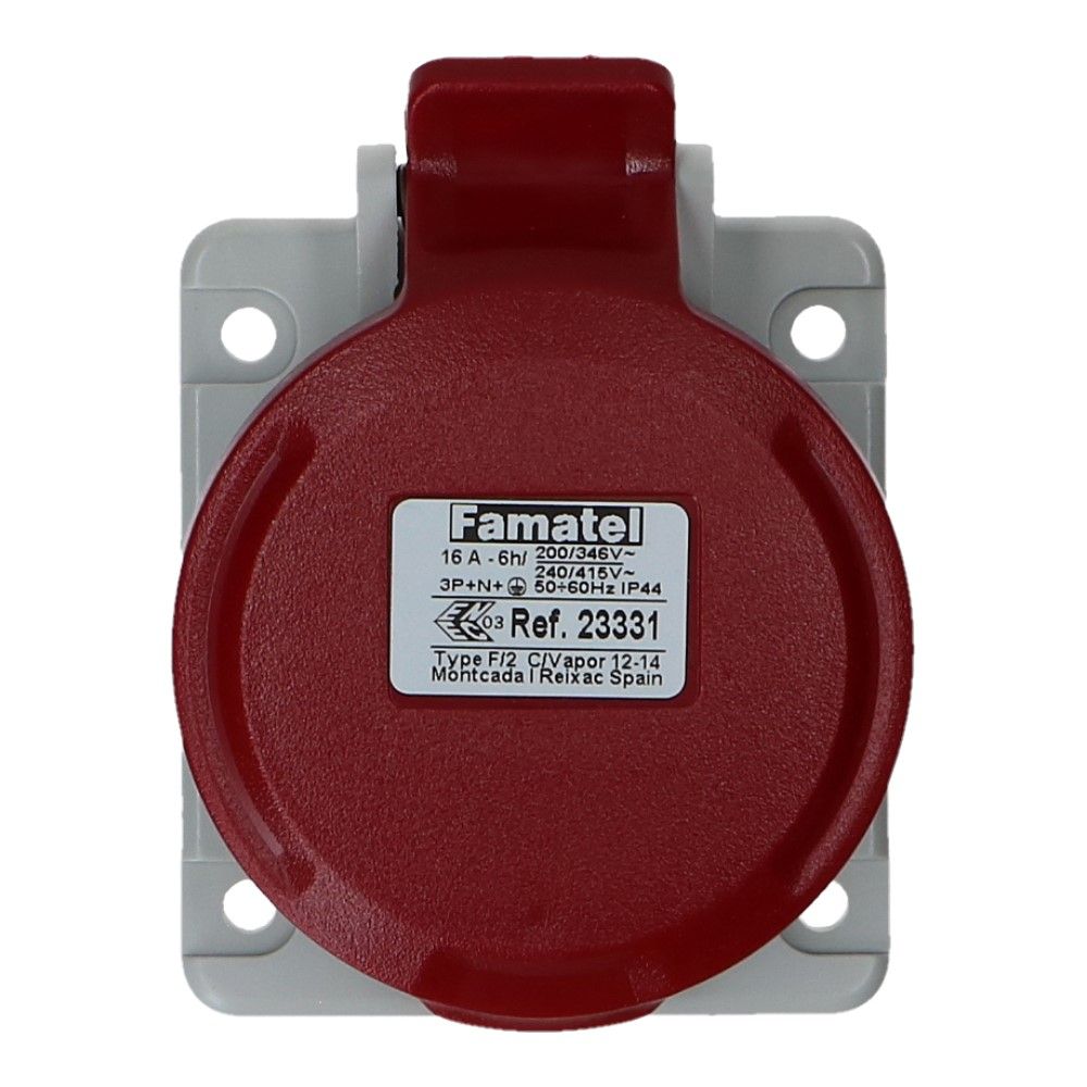 CEE female 5 polig 6H 16A IP44 inbouw wcd 380-415VAC