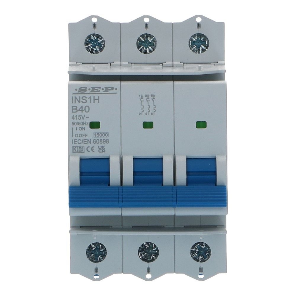 Installatieautomaat  3 polig 2A karakteristiek B 15kA INS1H