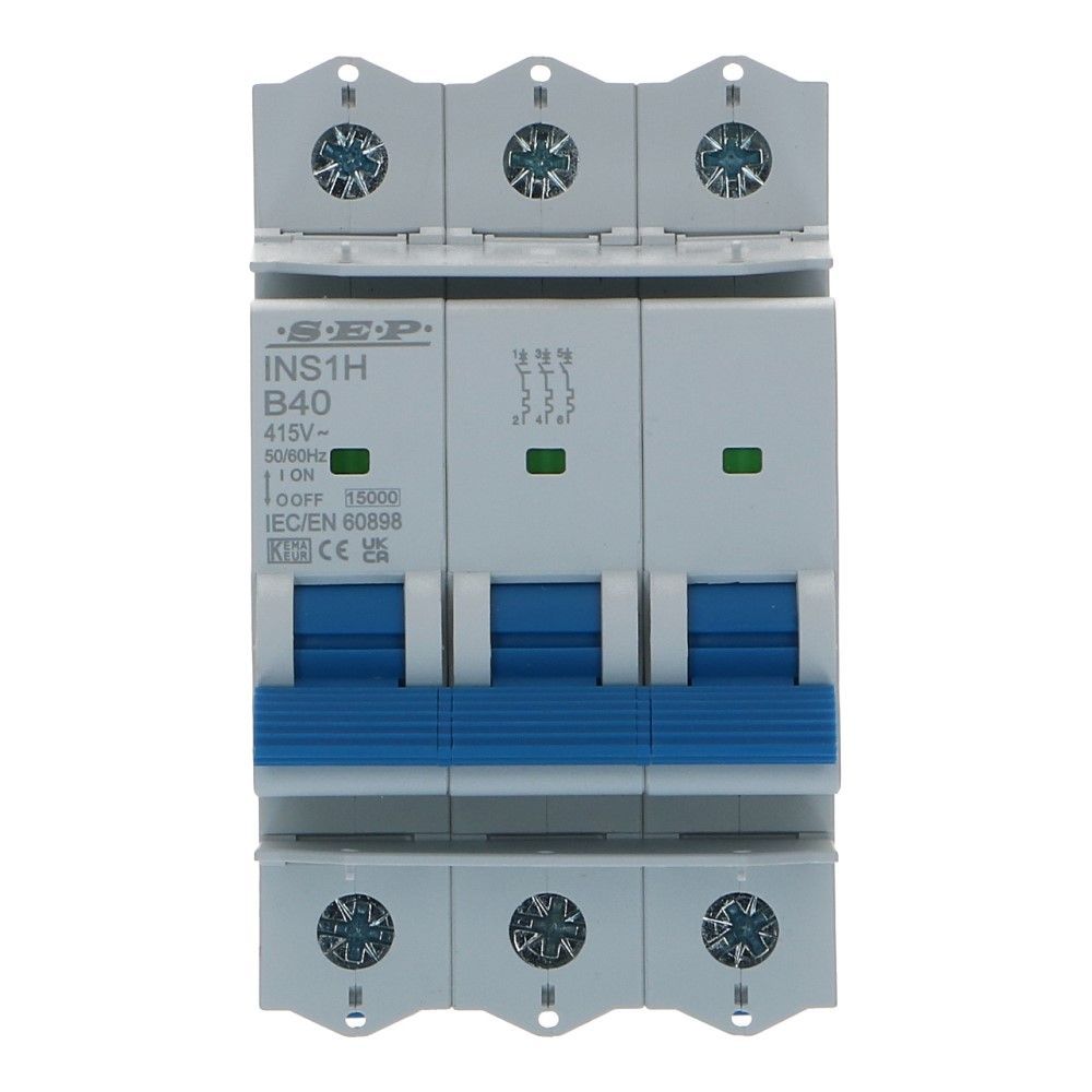 Installatieautomaat  3 polig 16A karakteristiek D 15kA INS1H