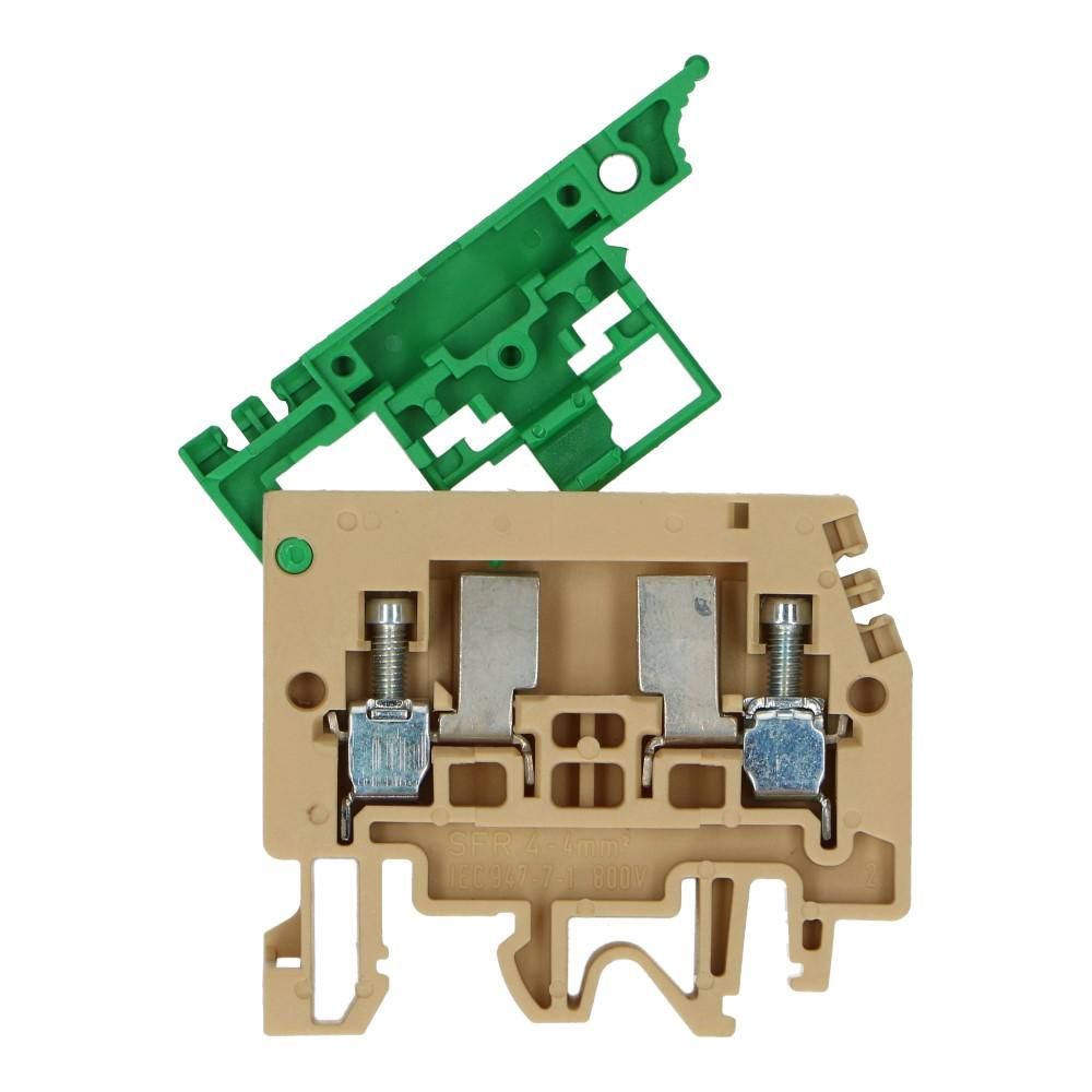 Montageklem met zekeringhouder SFR 4mm² beige