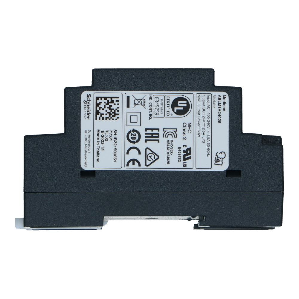 Dinrail voeding 24VDC uit 100-240VAC in 2.5A 60Watt