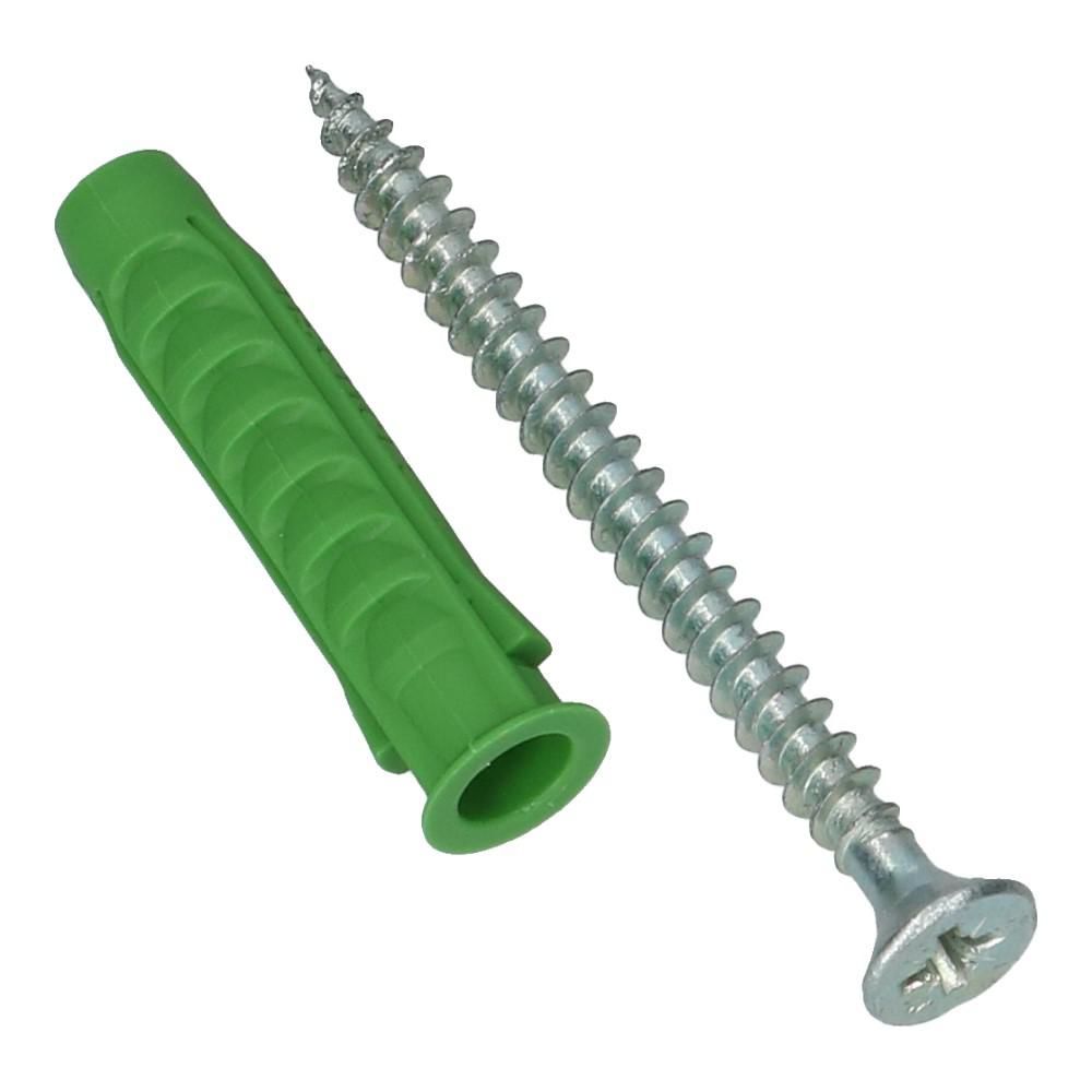 Nylon plug SX Green met rand 8x40mm met schroef 5x60mm PZ2 - 45 stuks