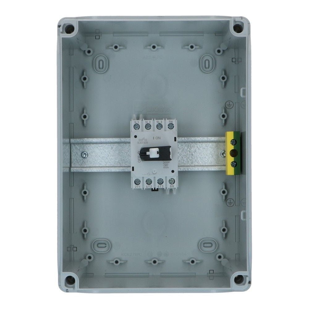 Werkschakelaar IP66 4 polig 40A 190x270x138mm zwart hendel ABS AC22-40A