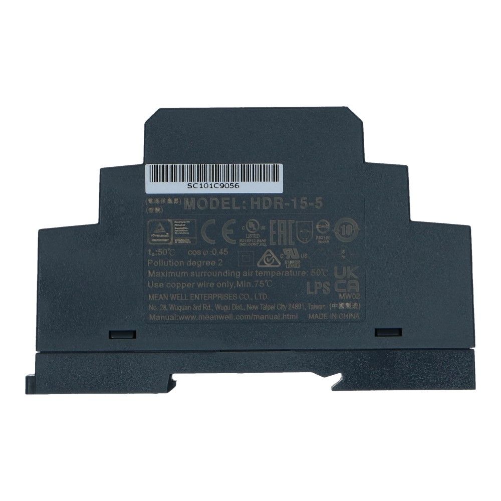 Voeding 5VDC 15W 2.40A dinrail ingang 85-264VAC