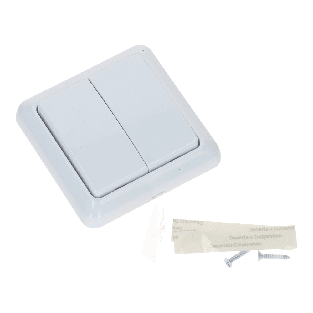 KlikAanKlikUit draadloze dubbele wandschakelaar wit AWST-8802