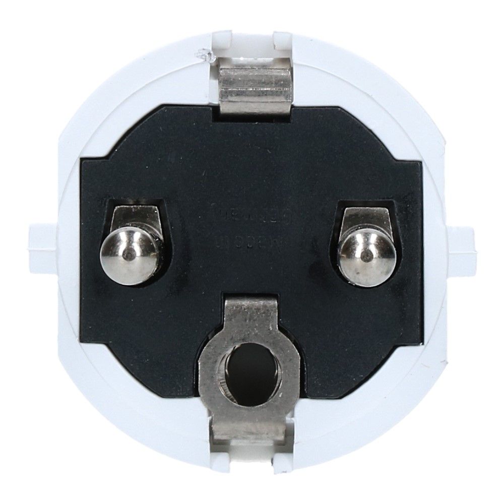 Stekker PVC wit met pen-aarde