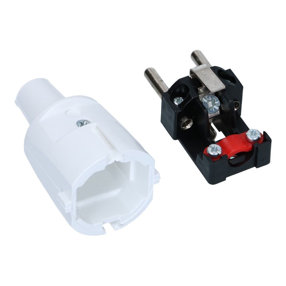 Stekker PVC wit met pen-aarde