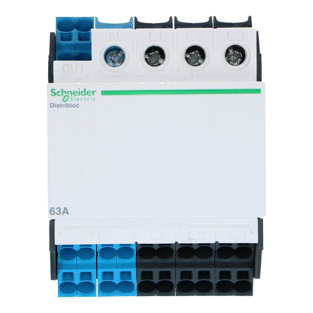 Verdeelblok DX 63A boven 4 rijen 6 aansluitingen 500VAC