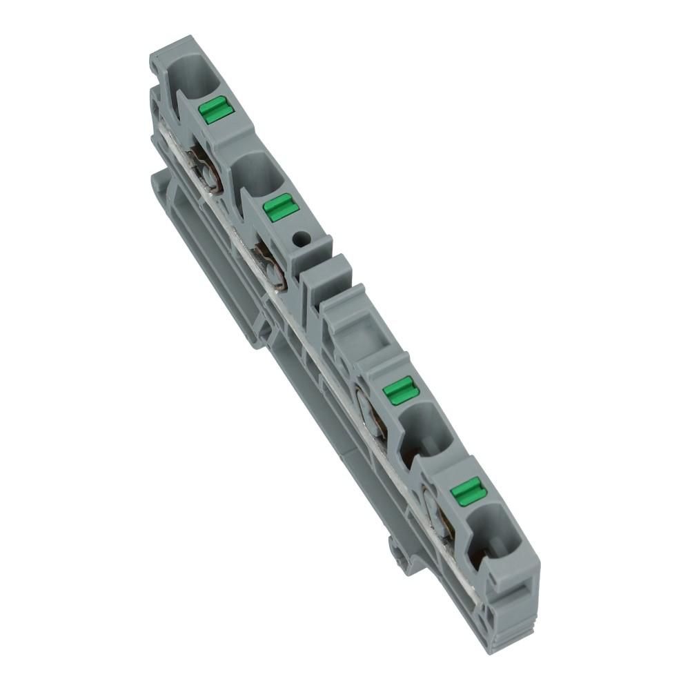 Montageklem steek EFC 4mm² grijs 4 aansluitingen