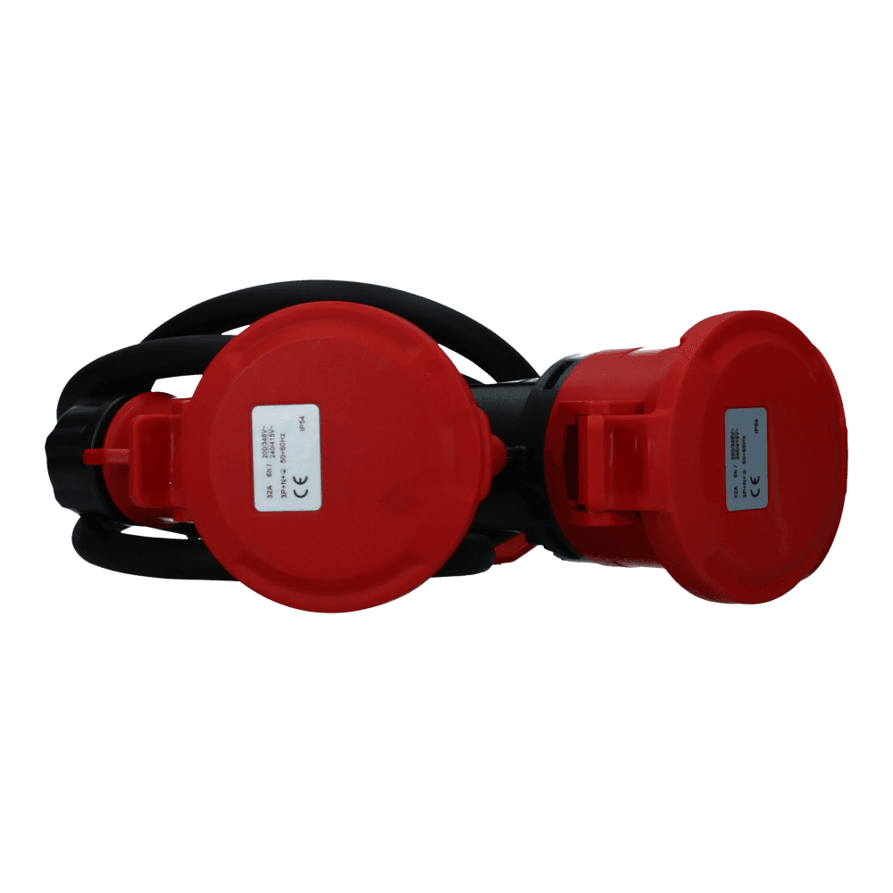 CEE verlengkabel 5 polig naar 3xCEE 5polig 32A female 2 meter IP54 H07RN-F