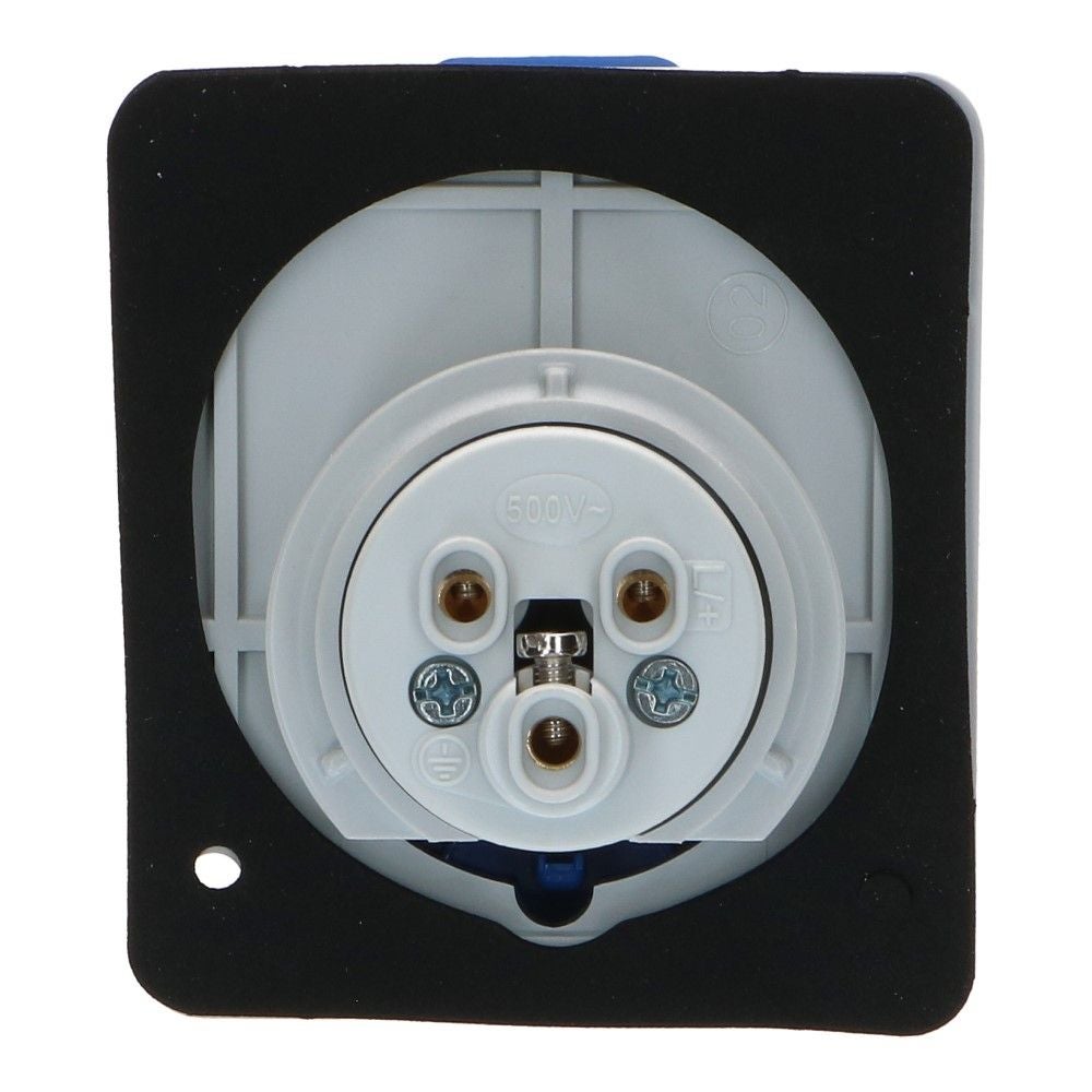 CEE female 3 polig 6H 16A IP54 inbouw wcd 220-240VAC