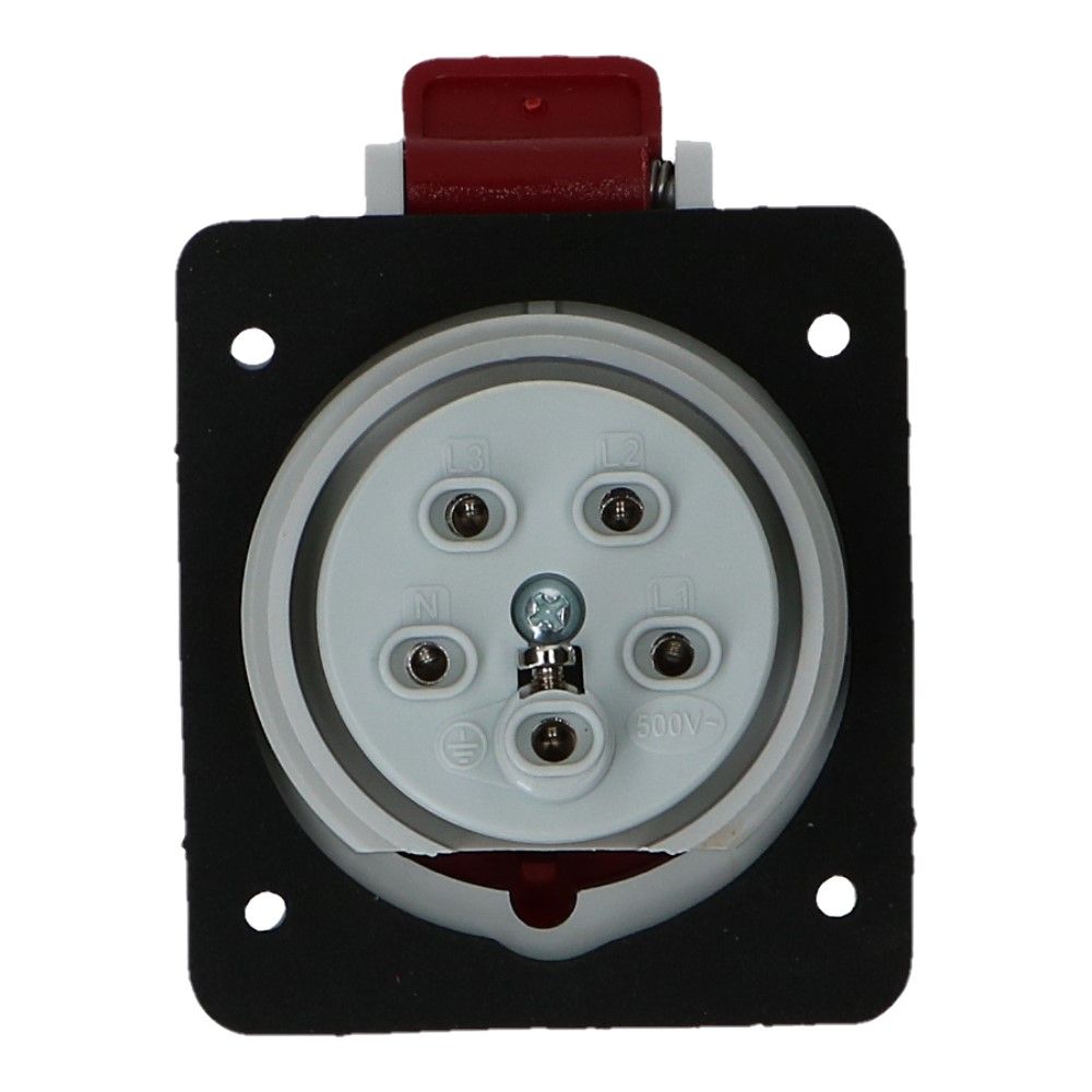 CEE female 5 polig 6H 16A IP44 inbouw wcd 380-415VAC