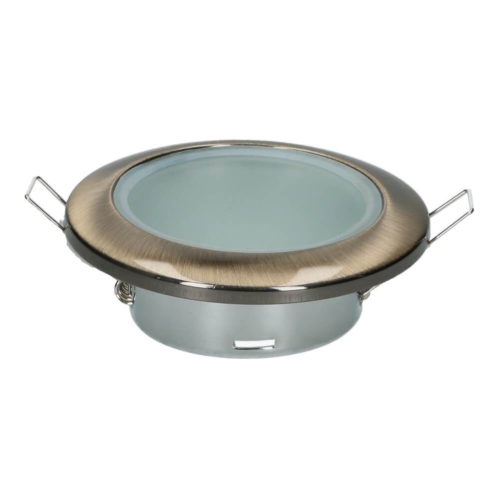 Inbouw spothouder IP44 met klemveren antiek messing