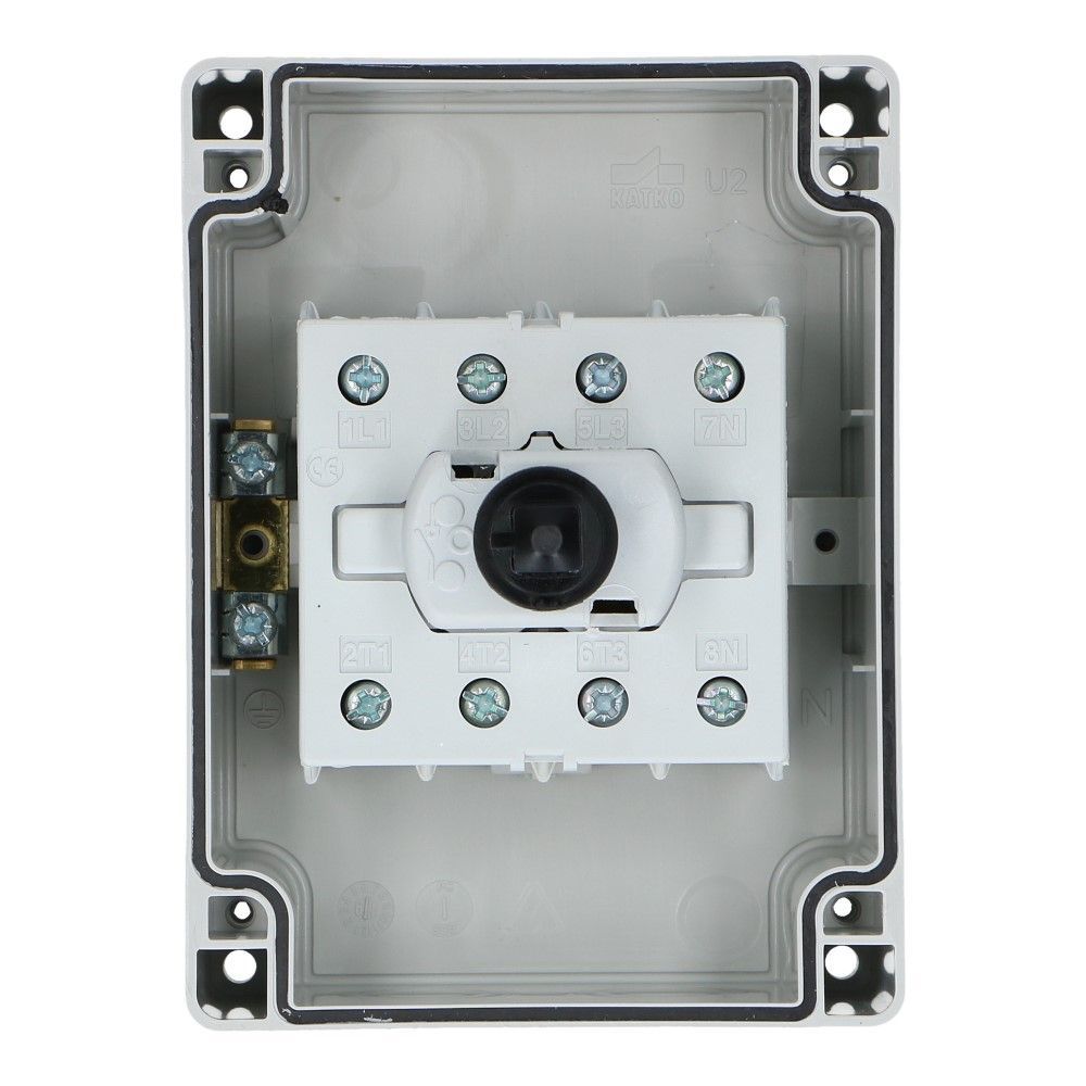 Werkschakelaar IP66 4 polig 40A 96x130x106mm zwart hendel PC AC22-25A