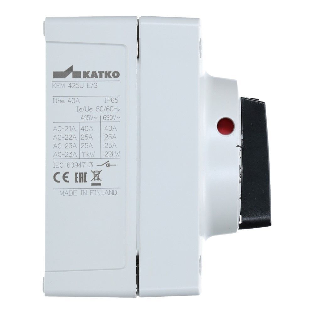 Werkschakelaar IP66 4 polig 40A 96x130x106mm zwart hendel PC AC22-25A