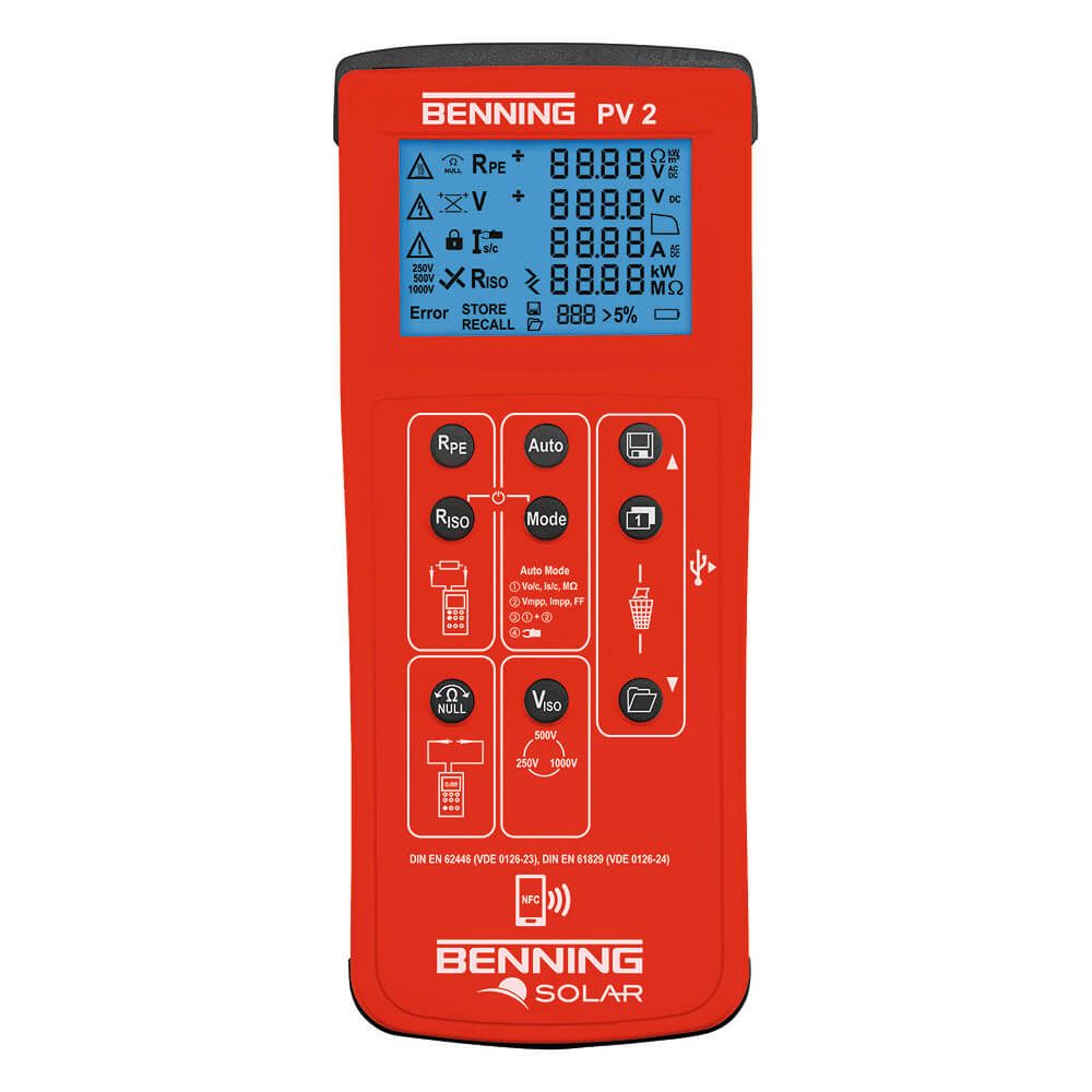 PV installatietester set PV 2 en karakteristiek curve meettoestel