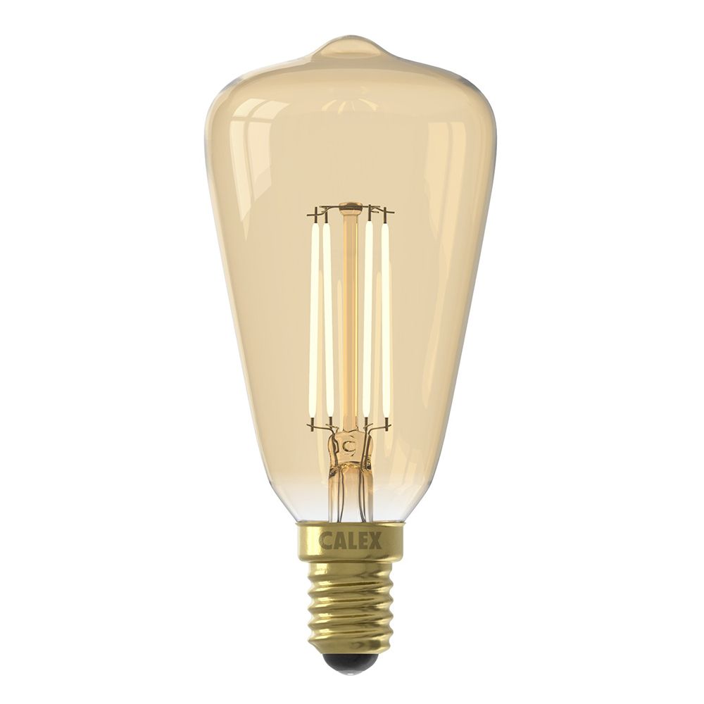 Calex LED Filament Rustiek lamp goud ST48 E14 3.5W 250lm 2100K dimbaar