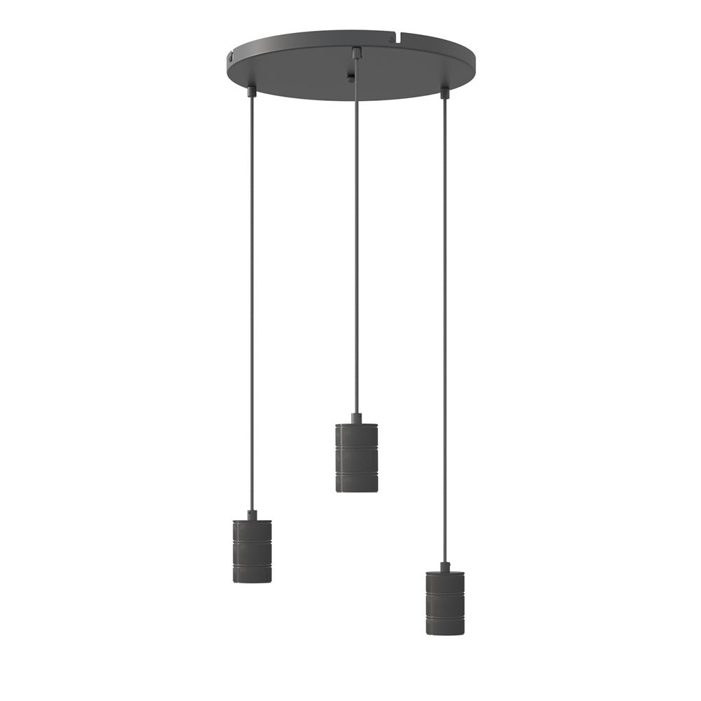Calex Retro armatuur E27 met plafondplaat 400mm 3x fitting zwart