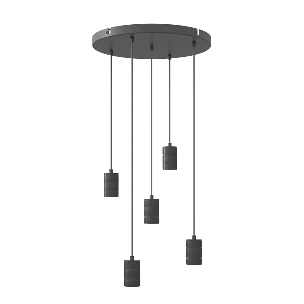 Calex Retro armatuur E27 met plafondplaat 500mm 5x fitting zwart
