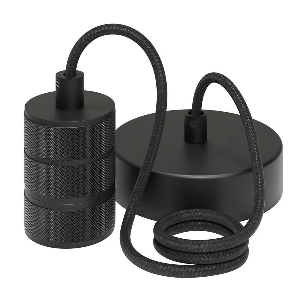 Calex Retro armatuur E27 aluminium 1x fitting mat zwart