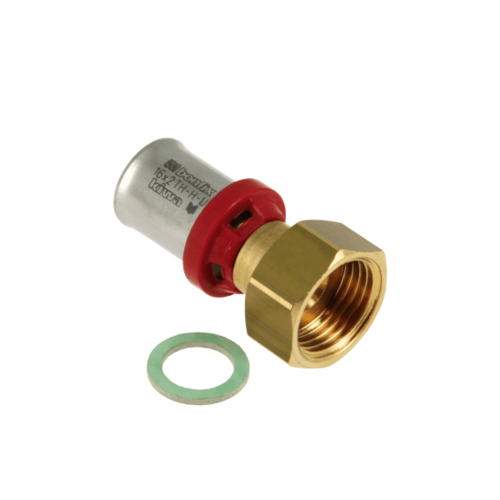 BONFIX Alu-pers 2-del. kopp. met losse moer 1/2" bi. x 16 mm