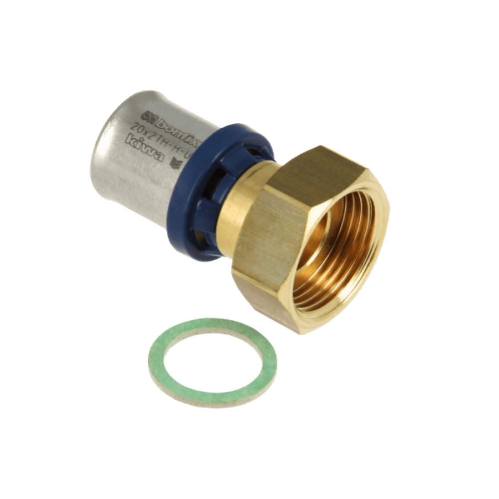 BONFIX Alu-pers 2-del. kopp. met losse moer 3/4" bi. x 20 mm