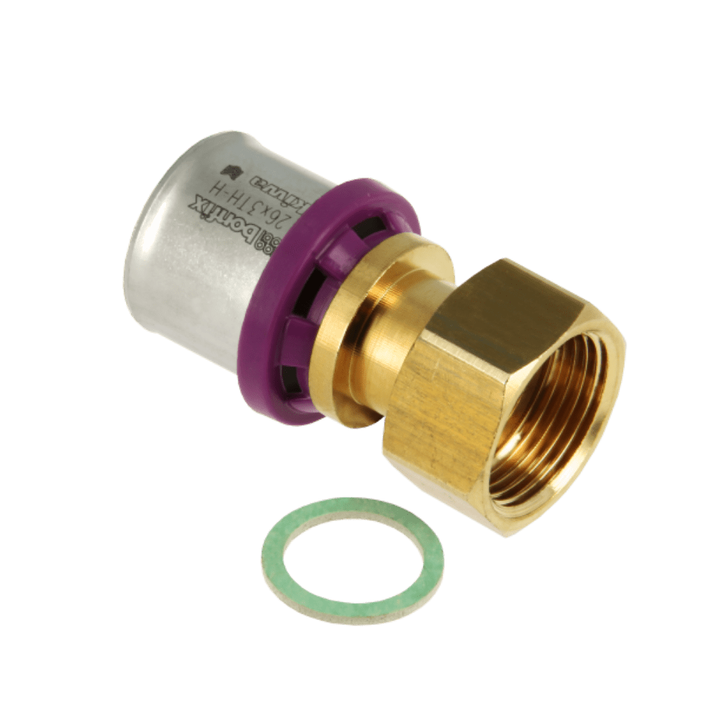 BONFIX Alu-pers 2-del. kopp. met losse moer 3/4" bi. x 26 mm