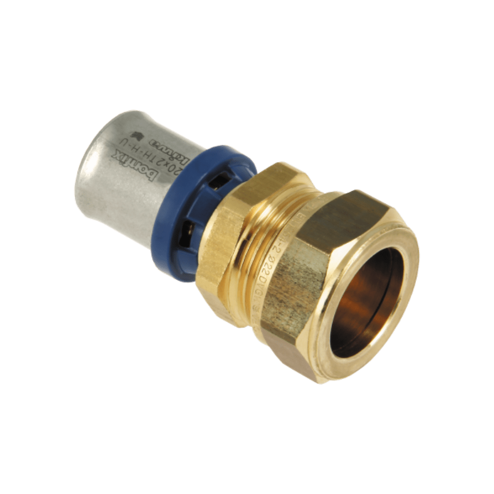 BONFIX Alu-pers rechte verloopkoppeling 20 x 22 mm knel