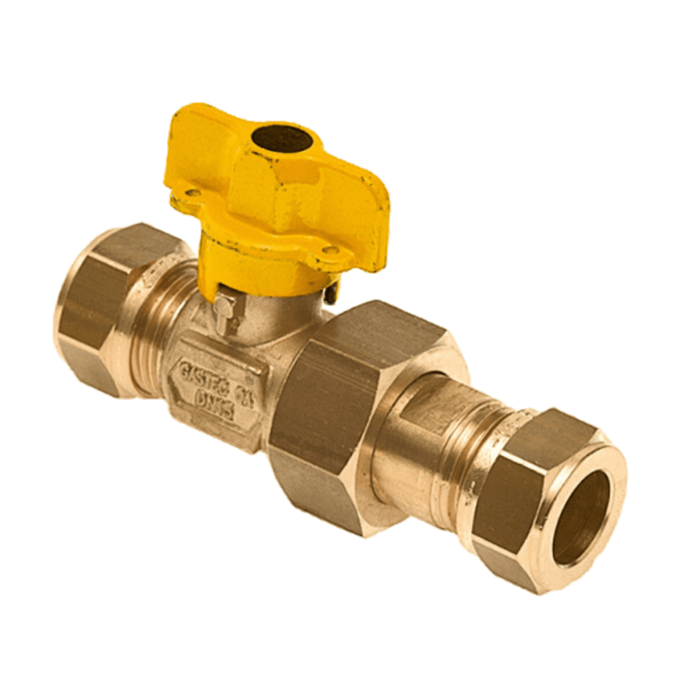 BONFIX Knel messing gaskogelkraan 15 mm x koppeling 15 mm