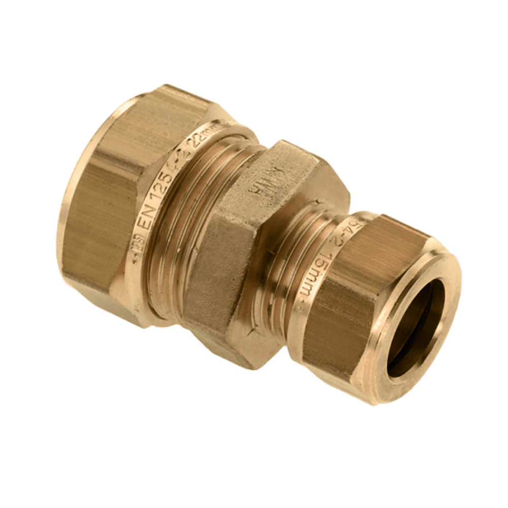 BONFIX Knel messing rechte verloopkoppeling 28 x 22 mm
