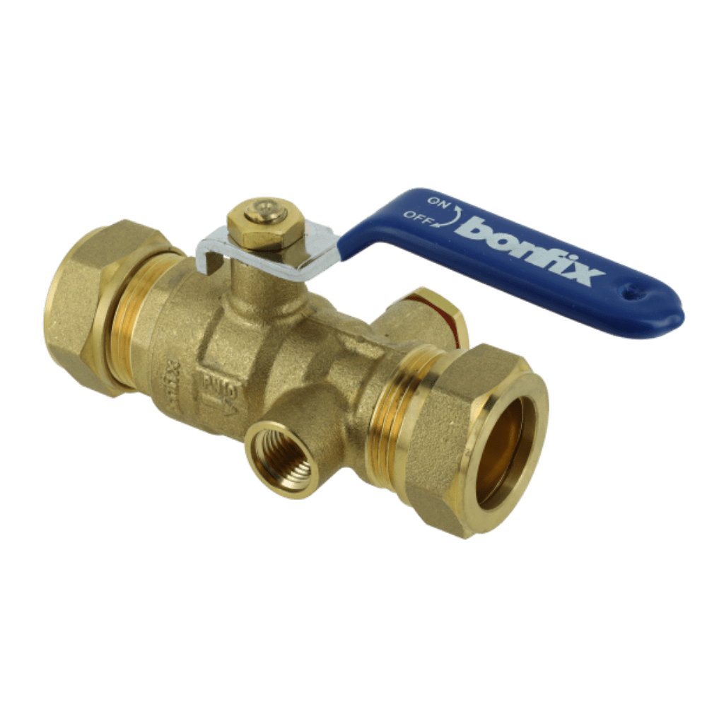 BONFIX Kogelstopkraan 15 x 15 mm knel met aftap