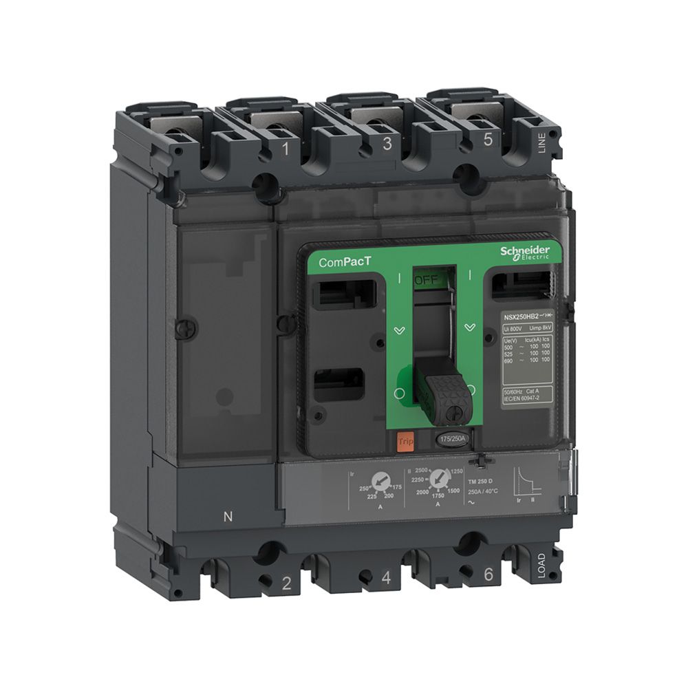 Vermogensautomaat 3 polig + nul 125A TMD 36kA Compact NSX