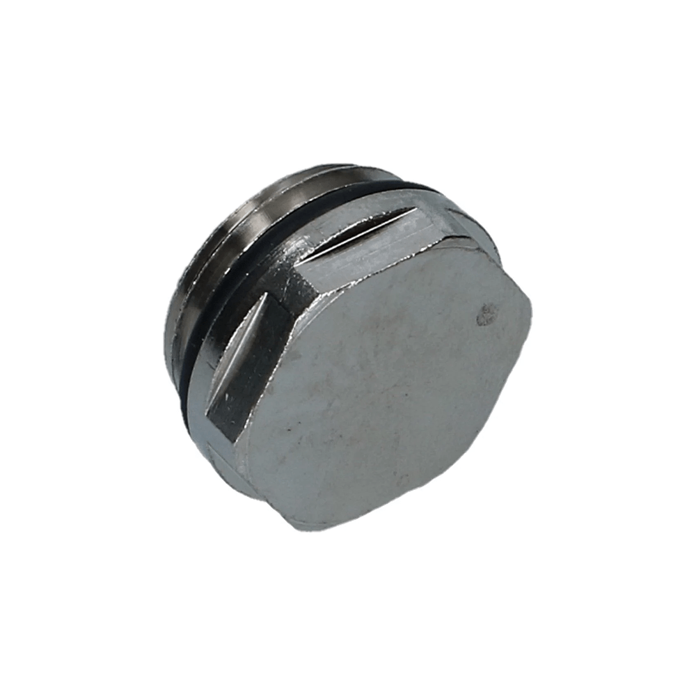 Blindstop vernikkeld + O-ring 1/2"