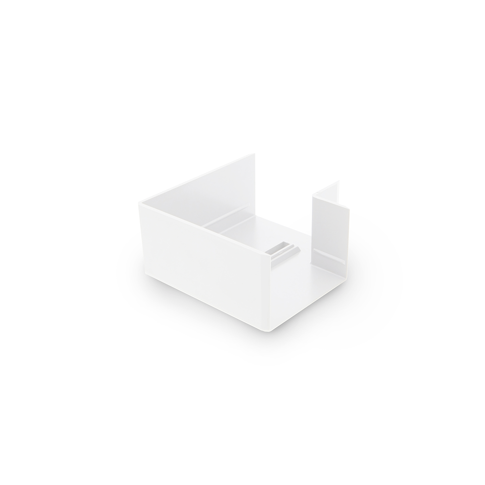Vlakhaakstuk voor M5 kanalen 40x40mm wit