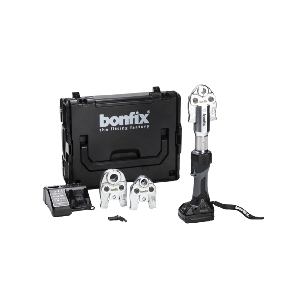 BONFIX Persmachine M-profiel in koffer met accu 18 V - 2.0 Ah 19 kN
