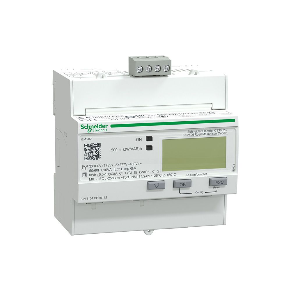 kWh meter P/U/I 3 fase 63A Modbus MID Factureerbaar