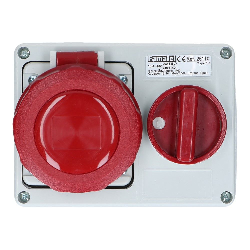 CEE schakel female 5 polig 6H 16A IP67 opbouw wcd 380-415VAC