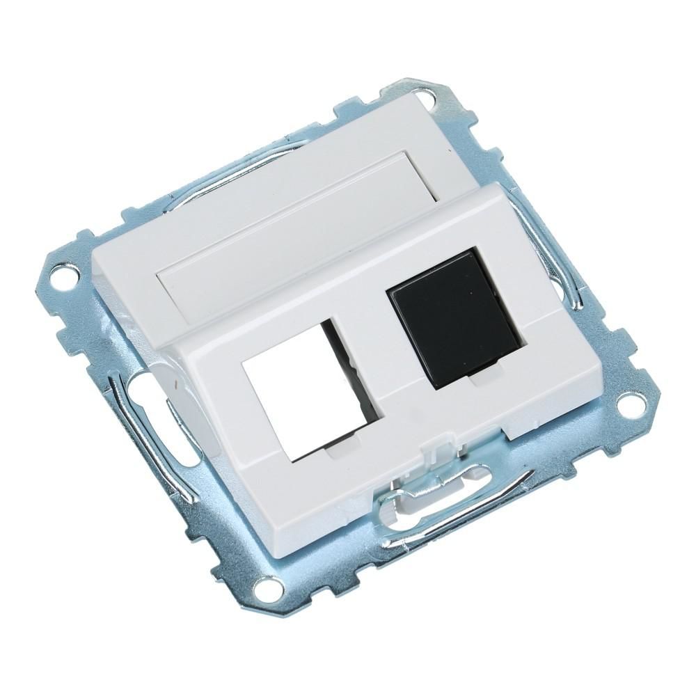 Centraalplaat met frame 2xRJ45 SYSTEEM-M 9016 Keystone