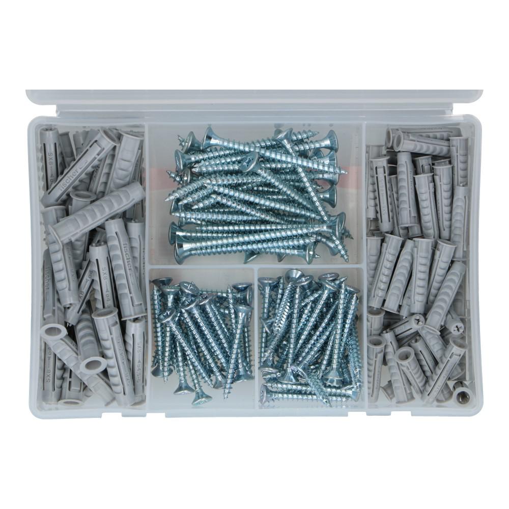 Nylon plug SX Profibox assortiment plug met schroef - 10 stuks