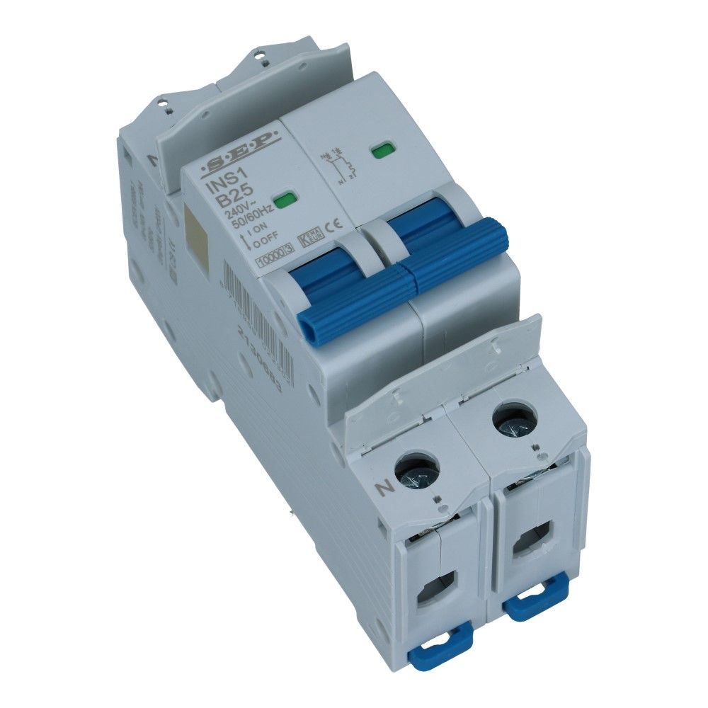 Installatieautomaat  1 polig + nul 6A karakteristiek C 10/15kA INS1