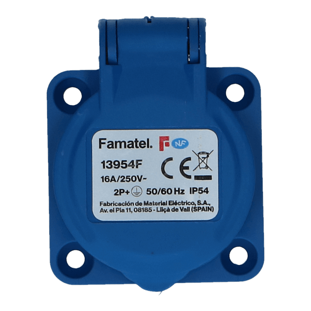CEE schuko 3 polig 16A met penaarde IP54  220-240VAC