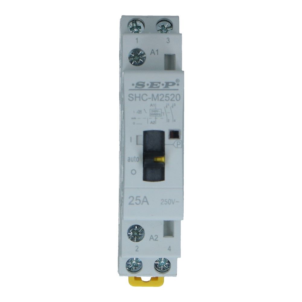 Installatierelais handbediend 25A 24VAC 2 NO
