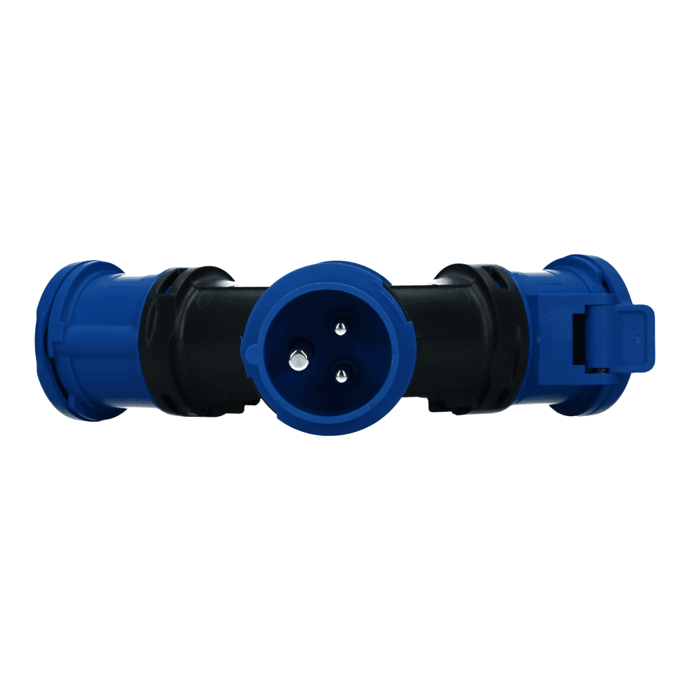 3 weg splitter 1x CEE naar 3xCEE 1p+n+e 16A