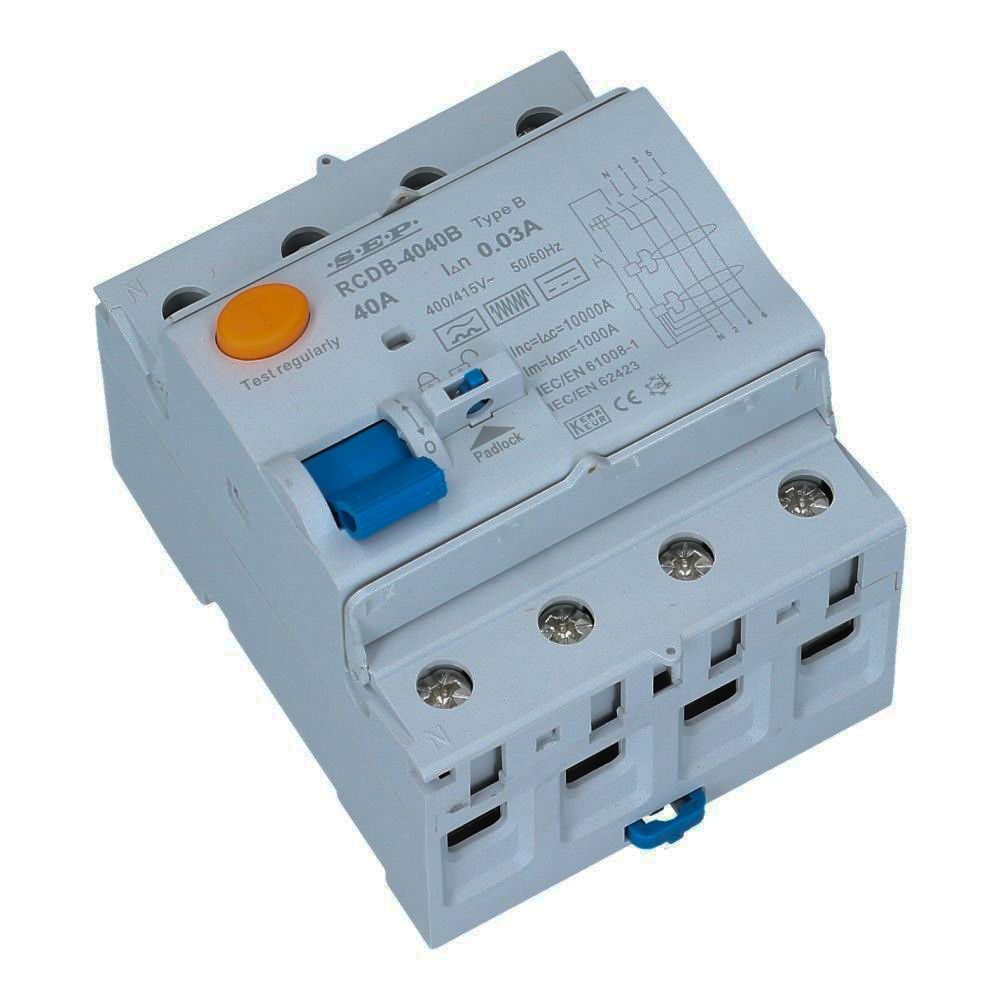 Aardlekschakelaar 4 polig 25A 100mA Type B RCD-B