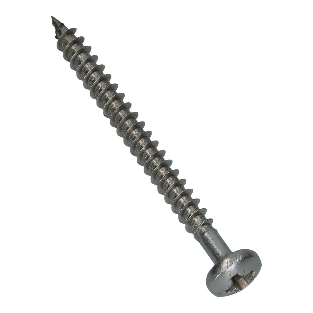 Spaanplaatschroef 6x60 bolkop RVS A2 PZ3 - 200 stuks
