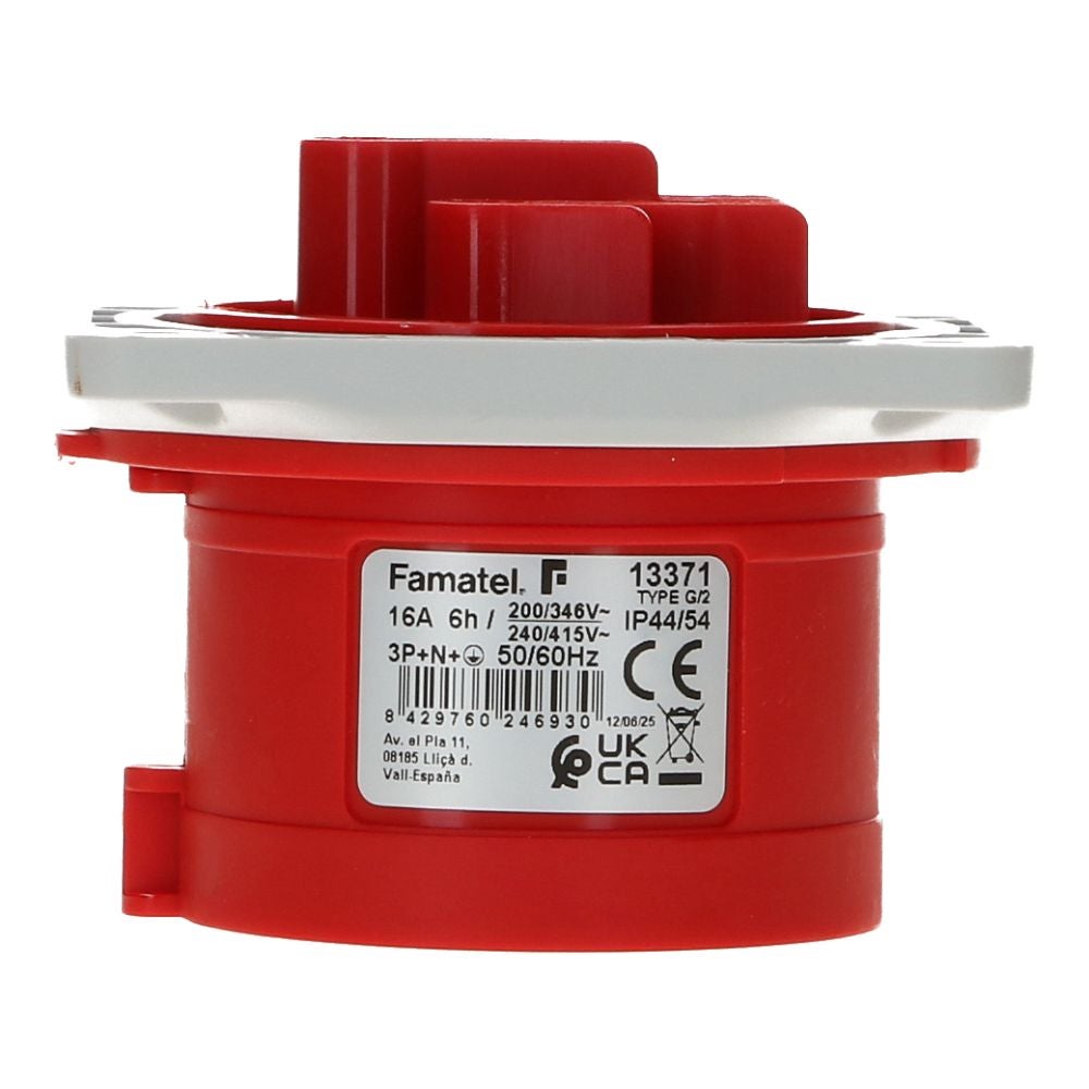 CEE male 5 polig 6H 16A IP54 toestelcontactdoos 380-415VAC